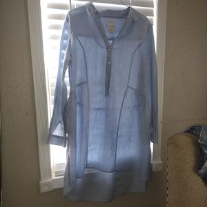 Cynthia Rowley 100% Linen dress. Gray Sz M